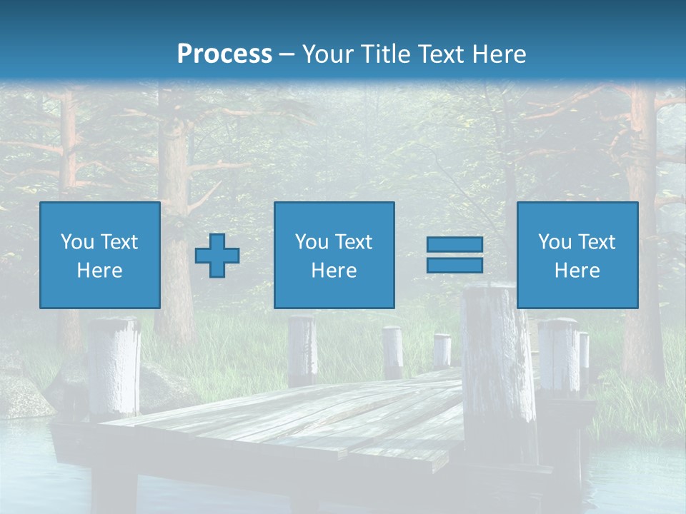 Sosna Drewniany Niebieski PowerPoint Template