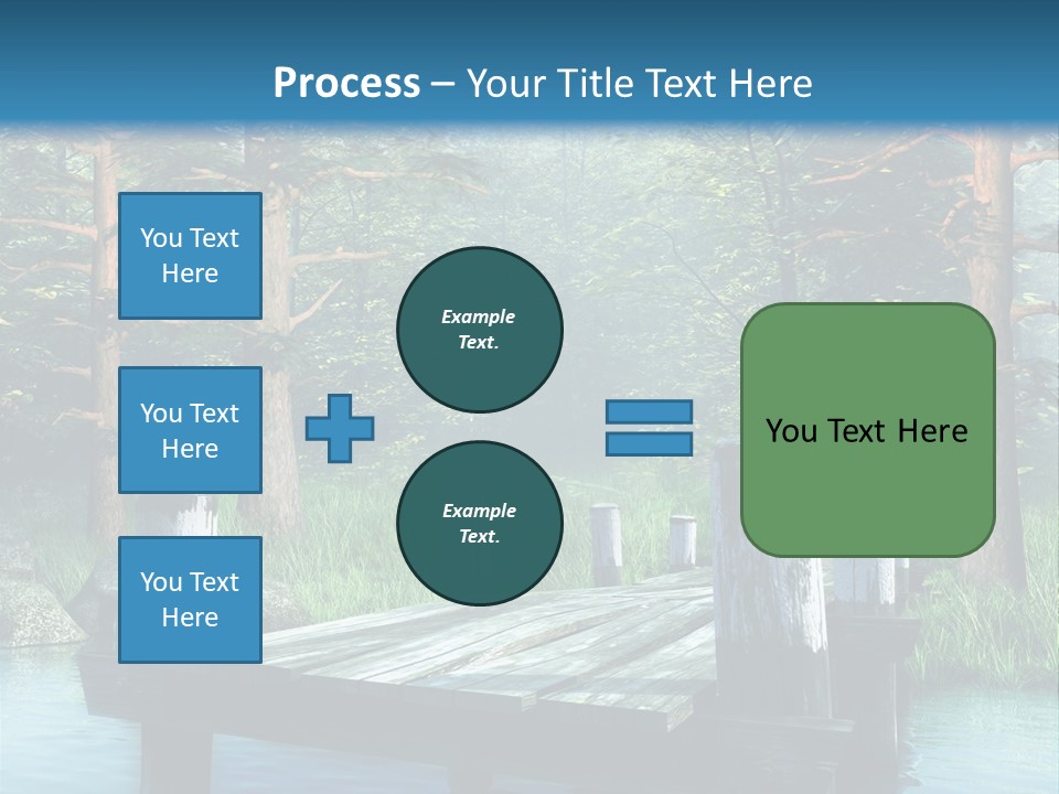 Sosna Drewniany Niebieski PowerPoint Template