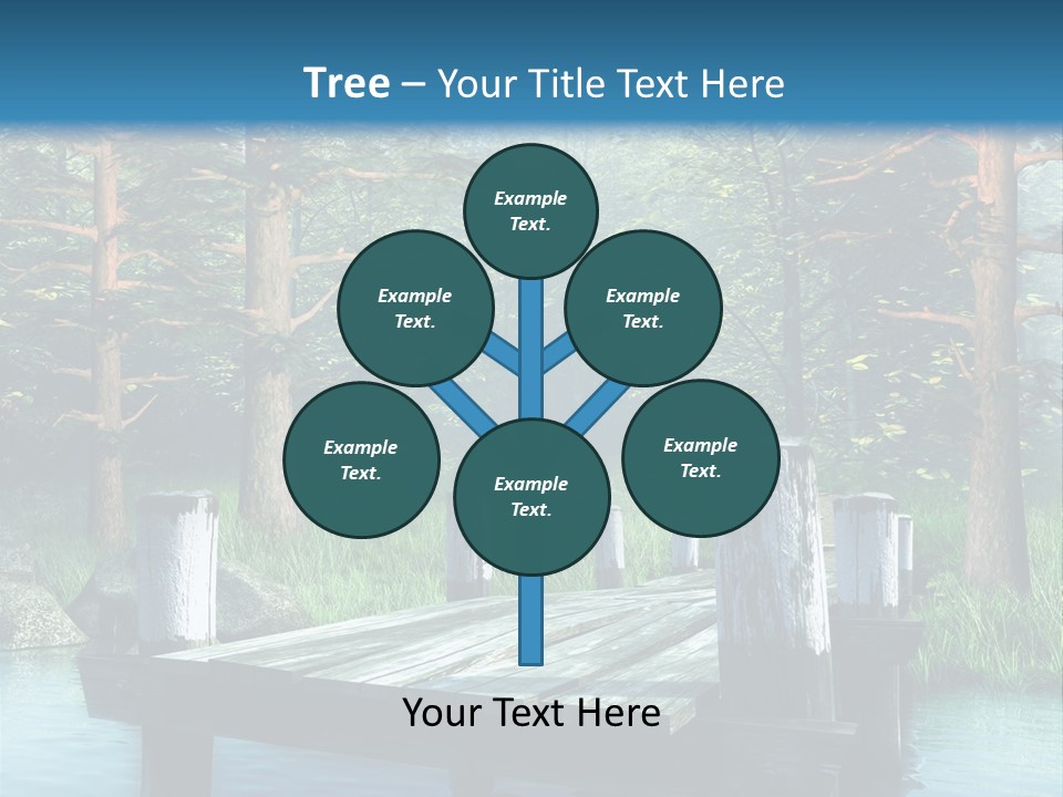 Sosna Drewniany Niebieski PowerPoint Template