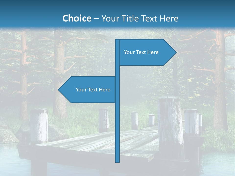 Sosna Drewniany Niebieski PowerPoint Template