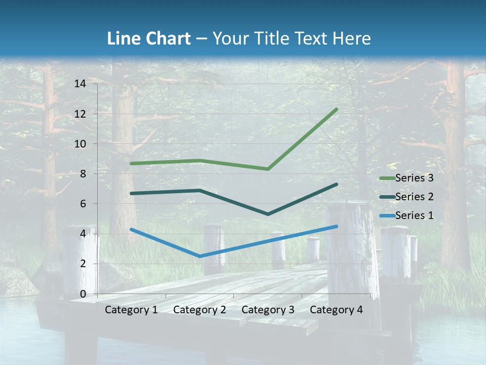 Sosna Drewniany Niebieski PowerPoint Template