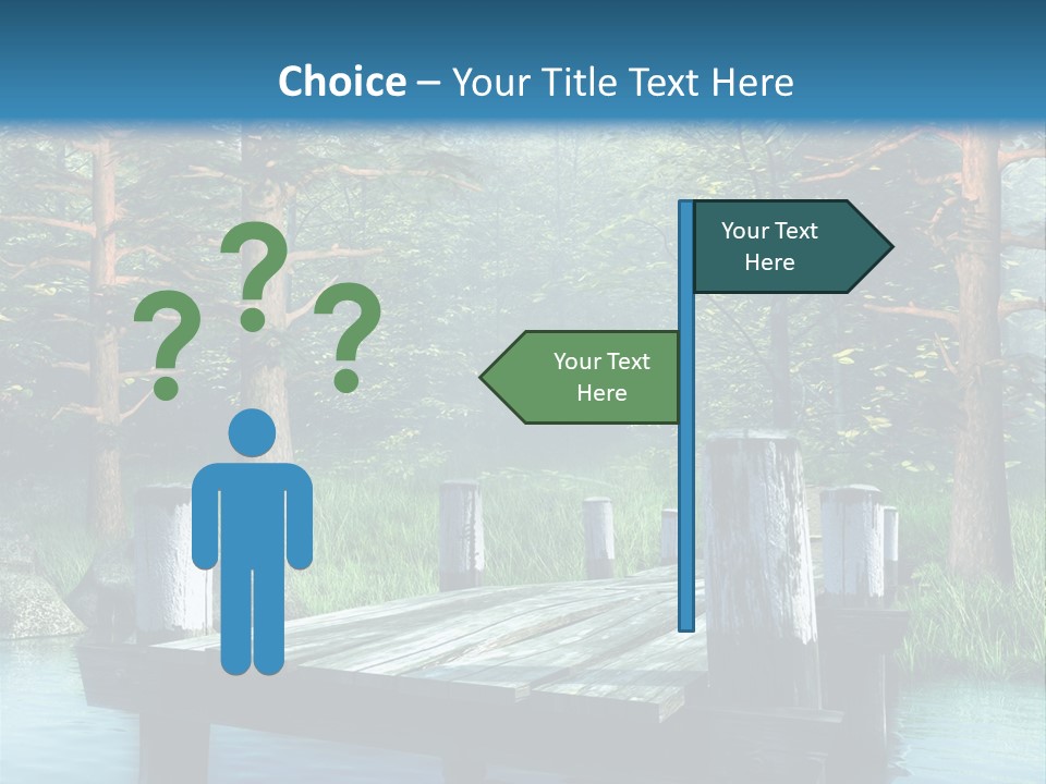 Sosna Drewniany Niebieski PowerPoint Template