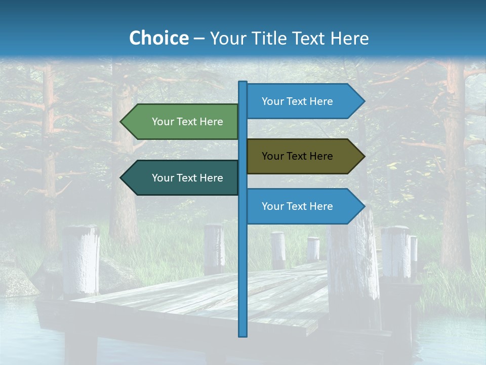 Sosna Drewniany Niebieski PowerPoint Template