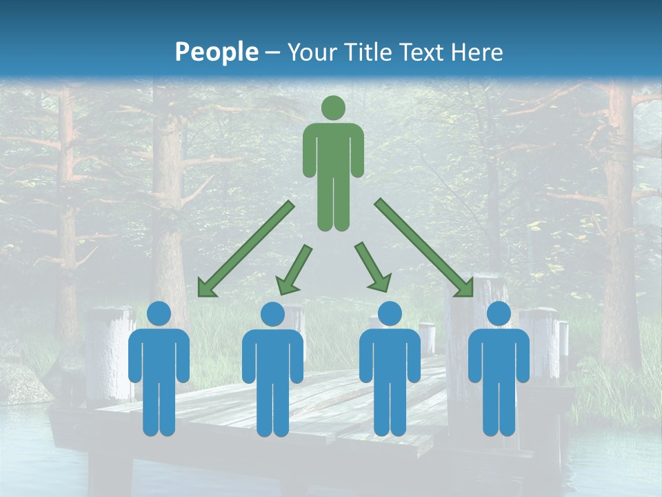 Sosna Drewniany Niebieski PowerPoint Template