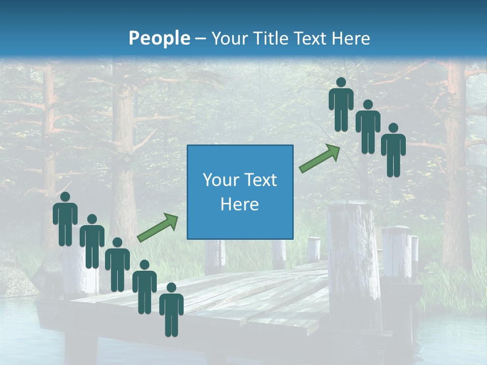 Sosna Drewniany Niebieski PowerPoint Template