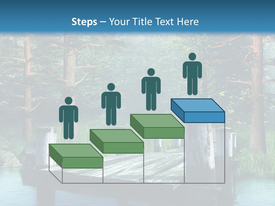 Sosna Drewniany Niebieski PowerPoint Template