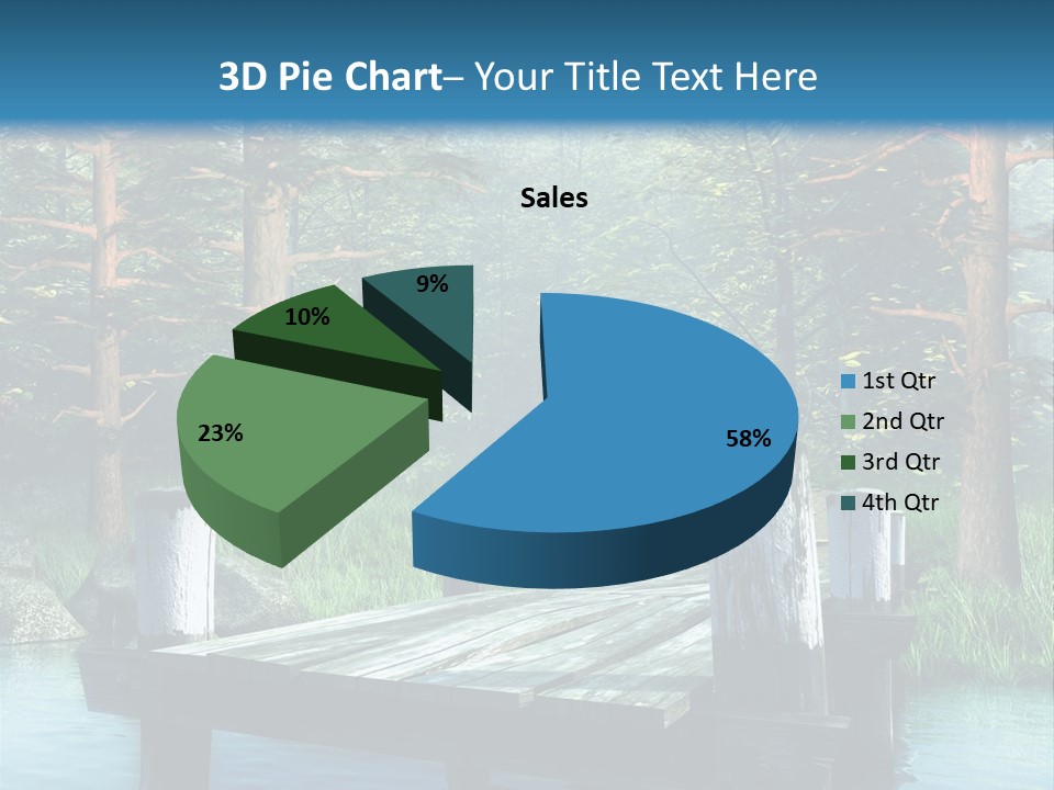 Sosna Drewniany Niebieski PowerPoint Template