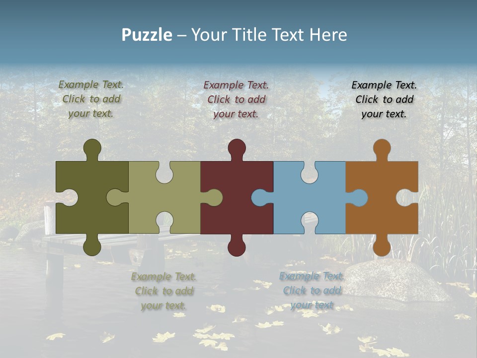 Las Drewniany Woda PowerPoint Template