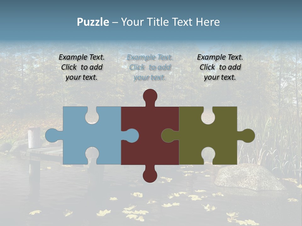 Las Drewniany Woda PowerPoint Template