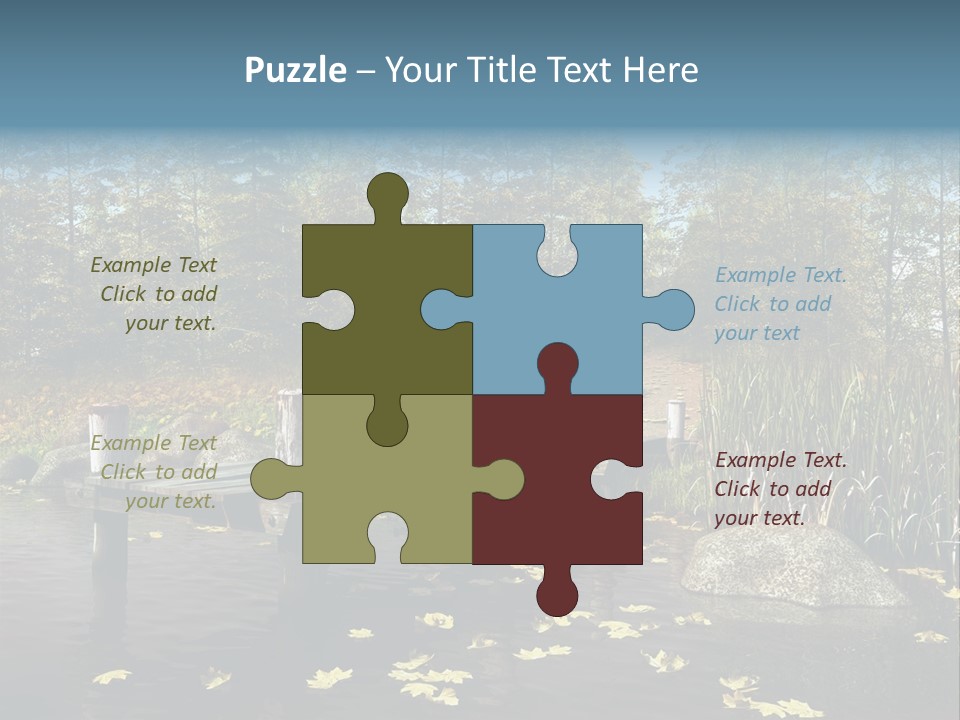 Las Drewniany Woda PowerPoint Template