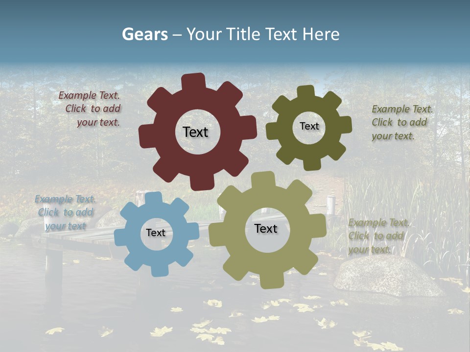 Las Drewniany Woda PowerPoint Template