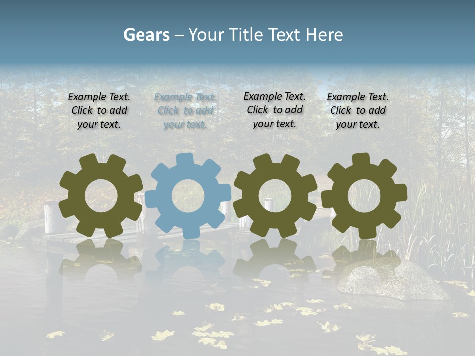 Las Drewniany Woda PowerPoint Template