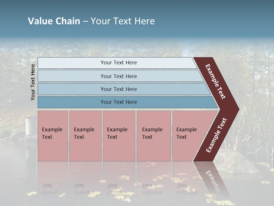 Las Drewniany Woda PowerPoint Template