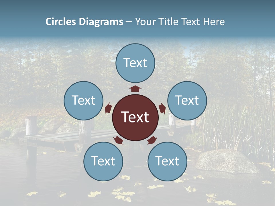 Las Drewniany Woda PowerPoint Template