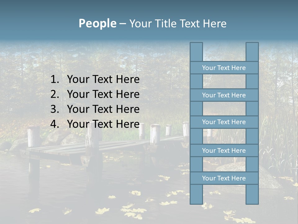Las Drewniany Woda PowerPoint Template