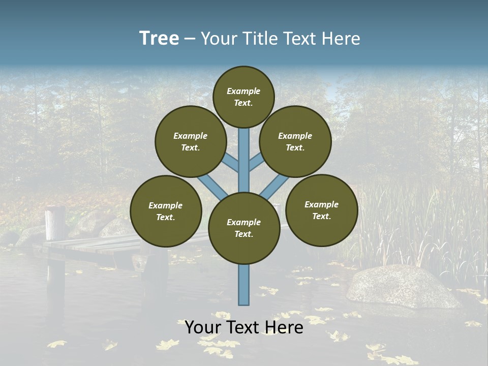 Las Drewniany Woda PowerPoint Template