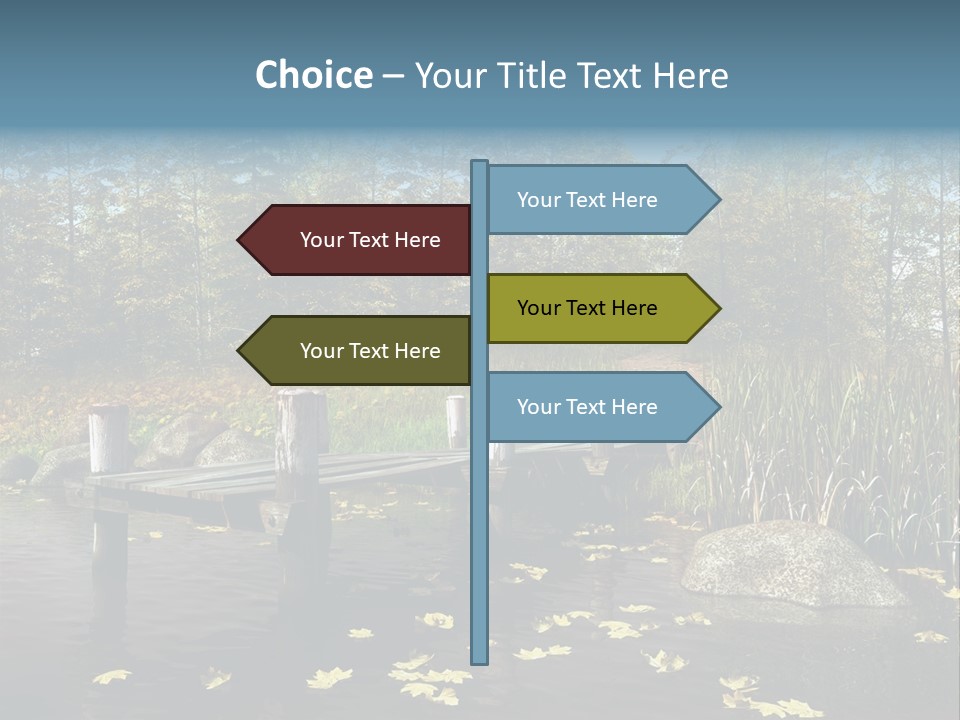 Las Drewniany Woda PowerPoint Template