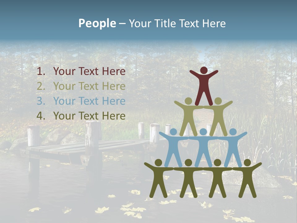 Las Drewniany Woda PowerPoint Template