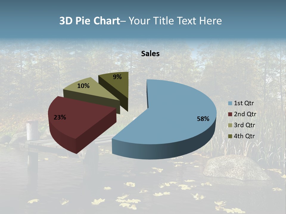 Las Drewniany Woda PowerPoint Template