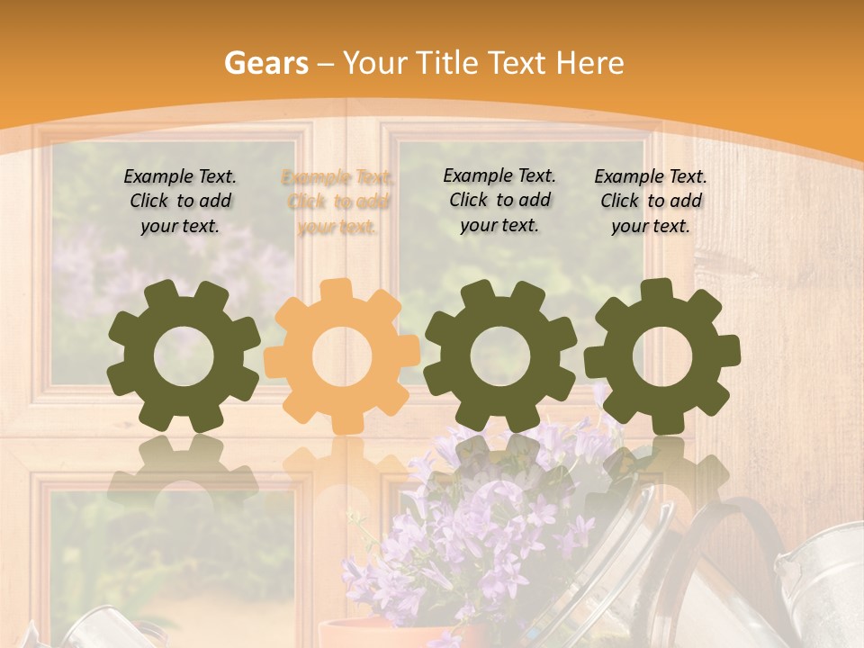 Can Gloves Window PowerPoint Template