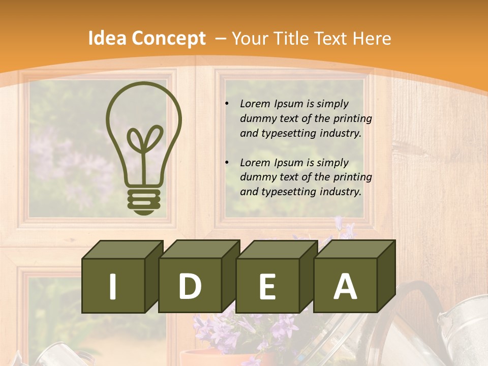 Can Gloves Window PowerPoint Template