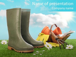 Sunny Gumboots Sun PowerPoint Template