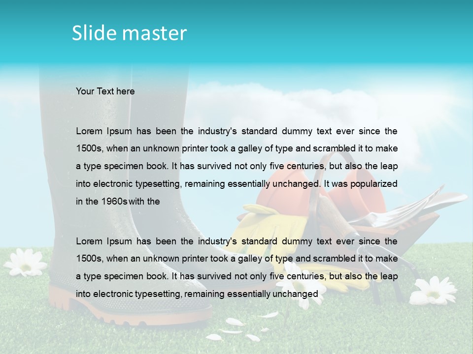 Sunny Gumboots Sun PowerPoint Template