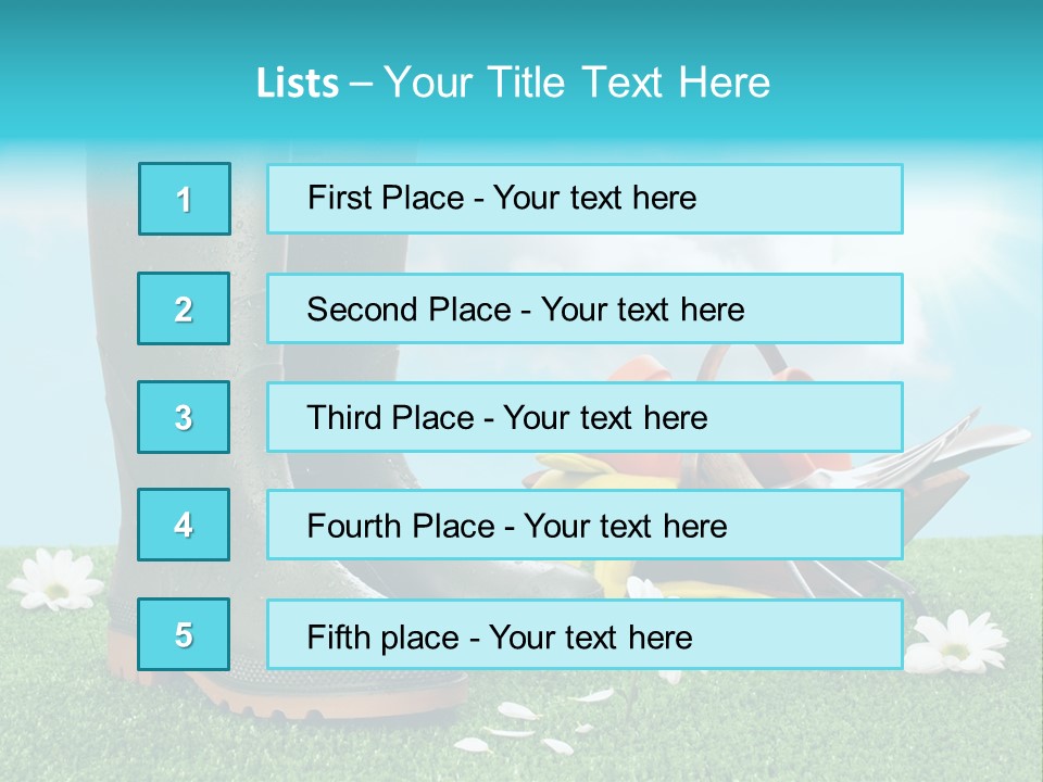 Sunny Gumboots Sun PowerPoint Template