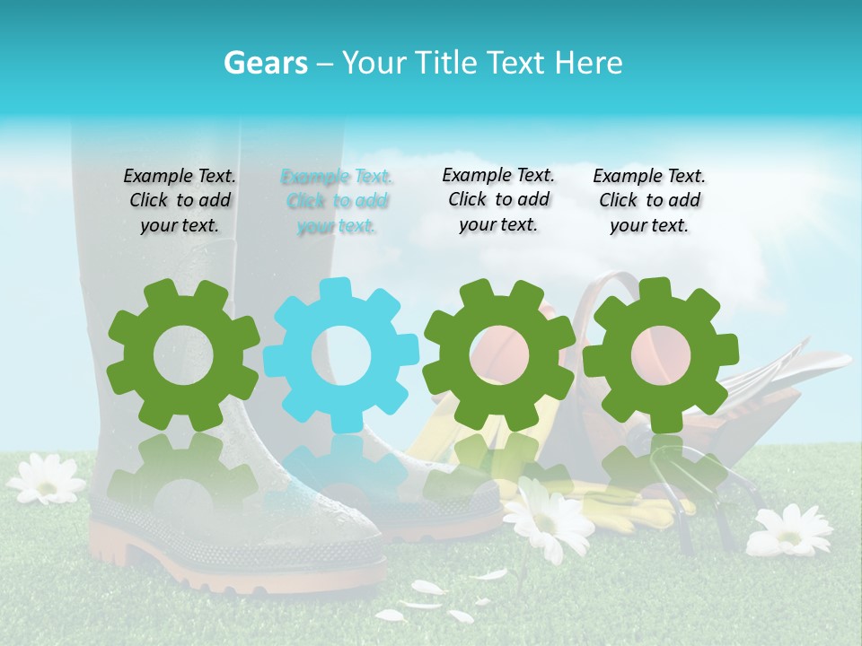 Sunny Gumboots Sun PowerPoint Template
