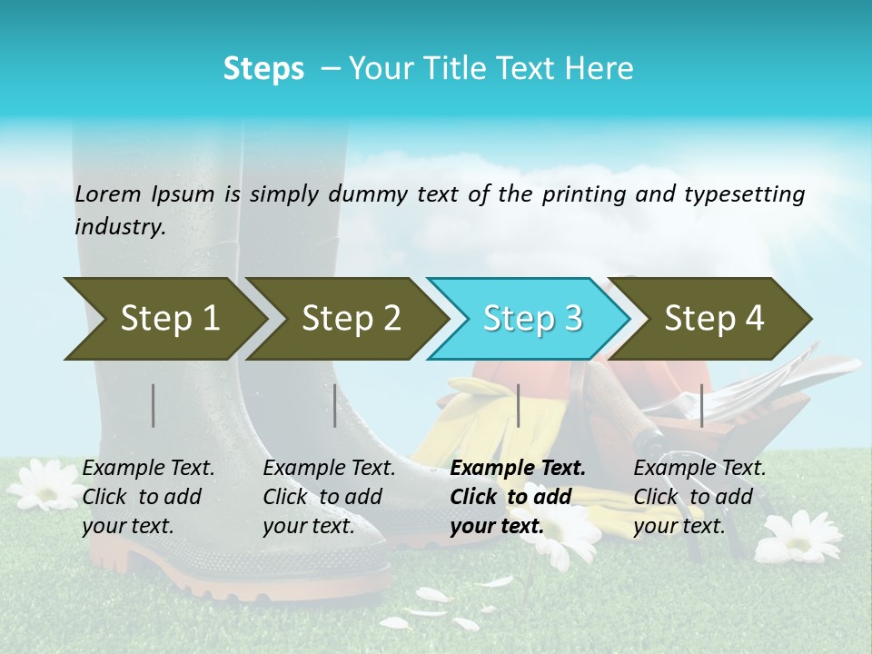 Sunny Gumboots Sun PowerPoint Template