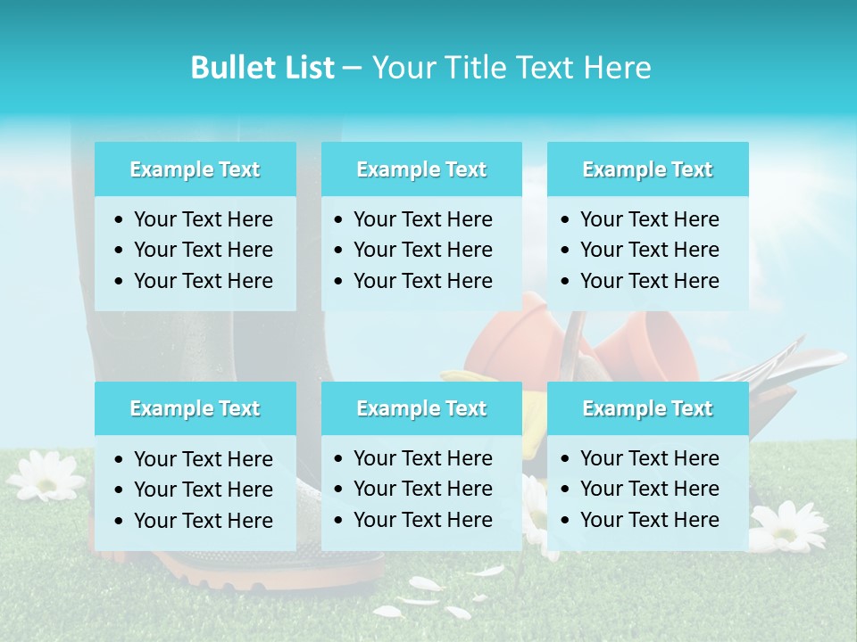 Sunny Gumboots Sun PowerPoint Template