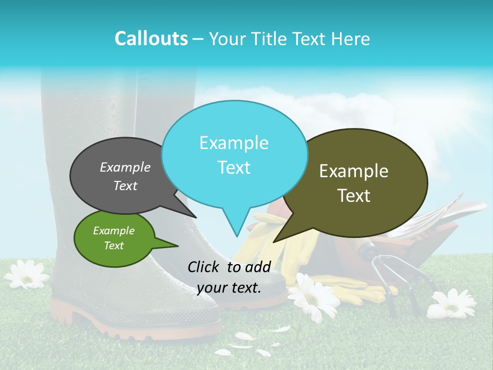 Sunny Gumboots Sun PowerPoint Template