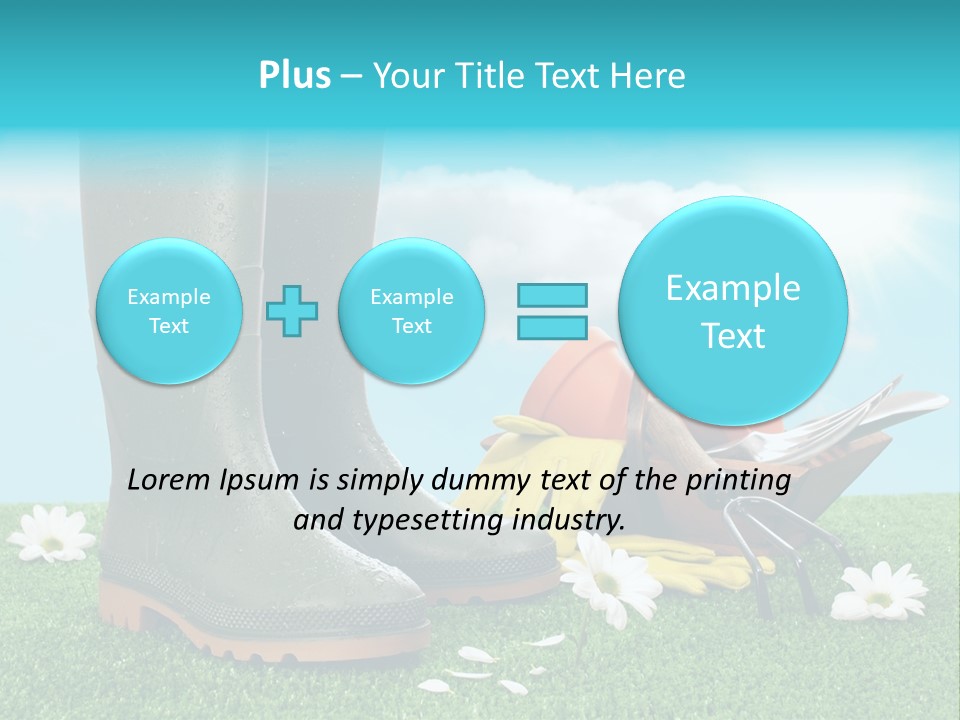 Sunny Gumboots Sun PowerPoint Template
