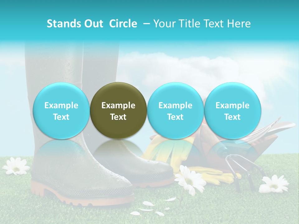 Sunny Gumboots Sun PowerPoint Template