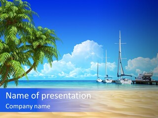 Outdoor Palmtree Bay PowerPoint Template