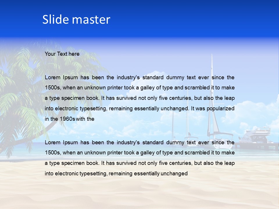 Outdoor Palmtree Bay PowerPoint Template