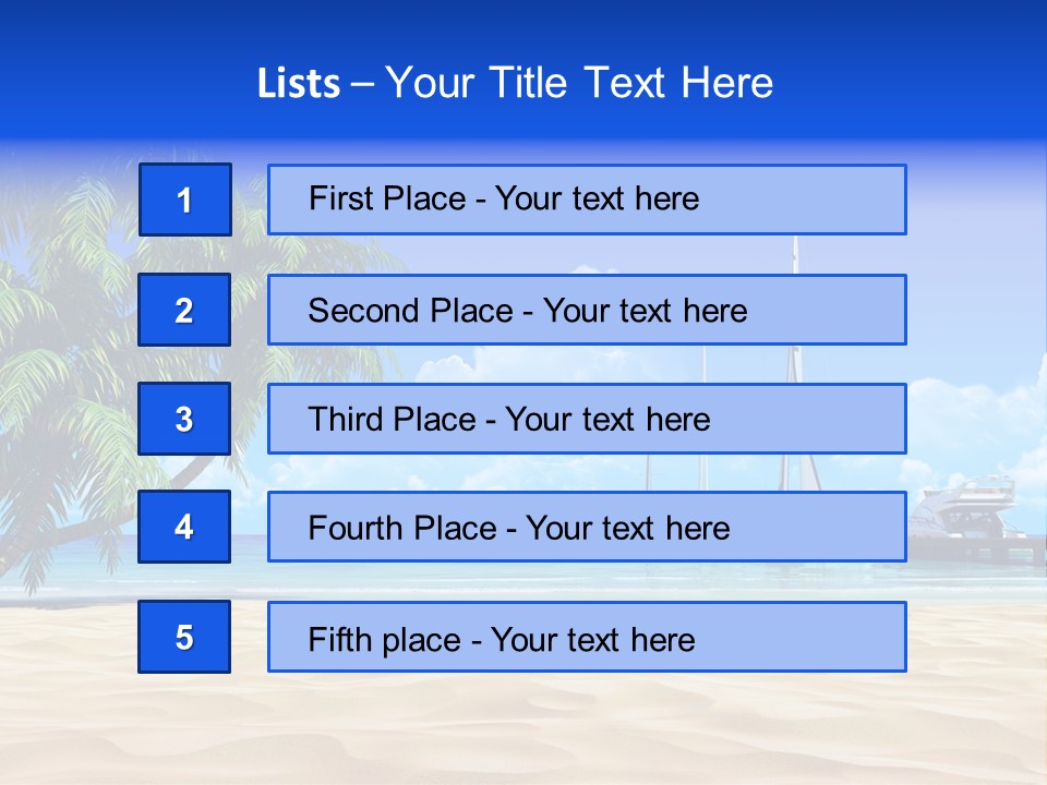 Outdoor Palmtree Bay PowerPoint Template