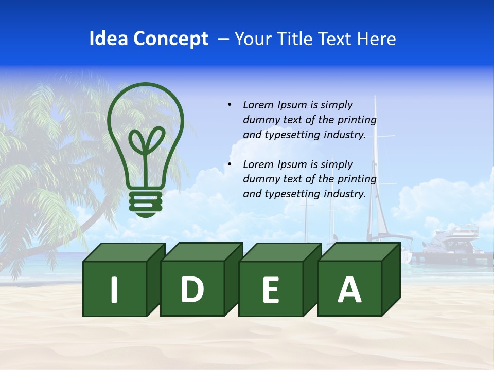 Outdoor Palmtree Bay PowerPoint Template