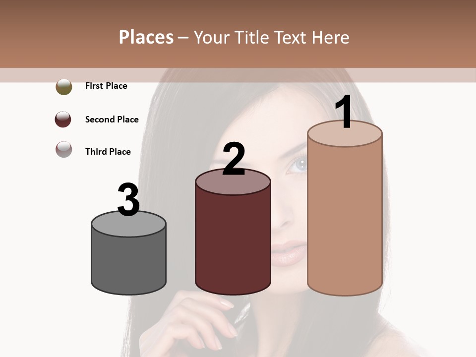 Caucasian Closeup Long PowerPoint Template