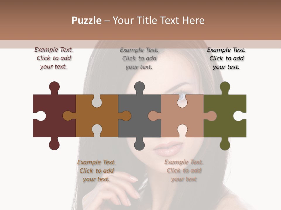 Caucasian Closeup Long PowerPoint Template
