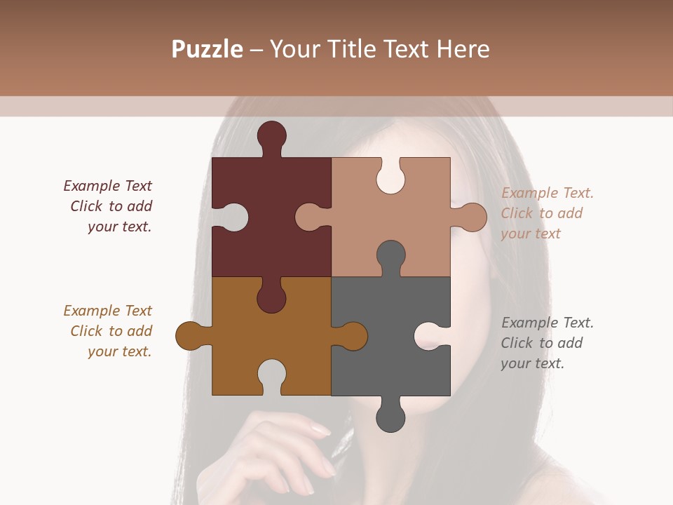 Caucasian Closeup Long PowerPoint Template