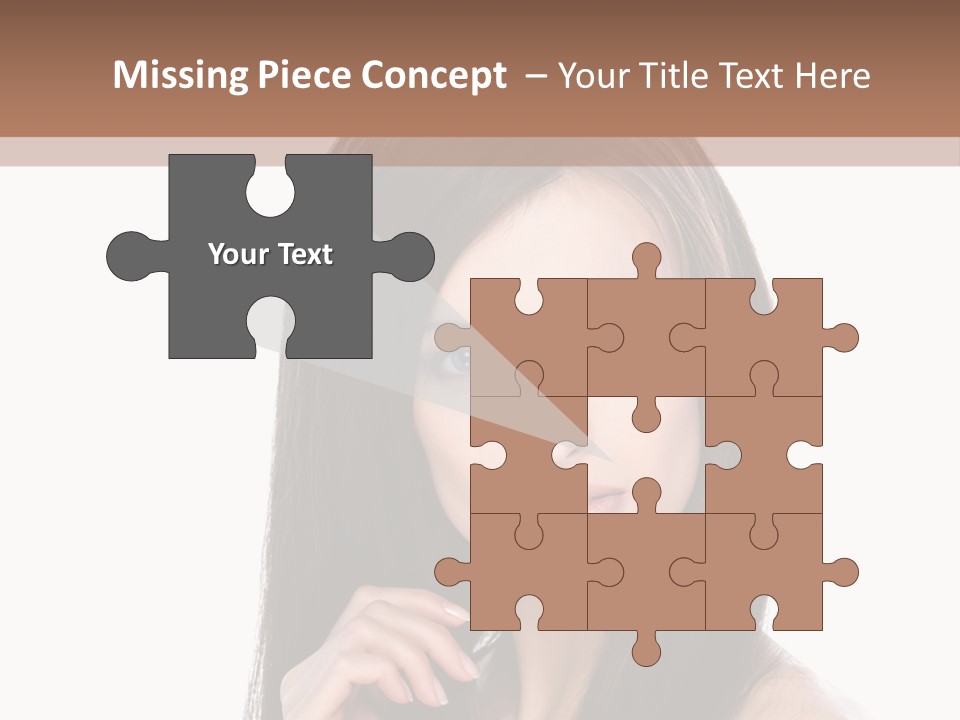 Caucasian Closeup Long PowerPoint Template