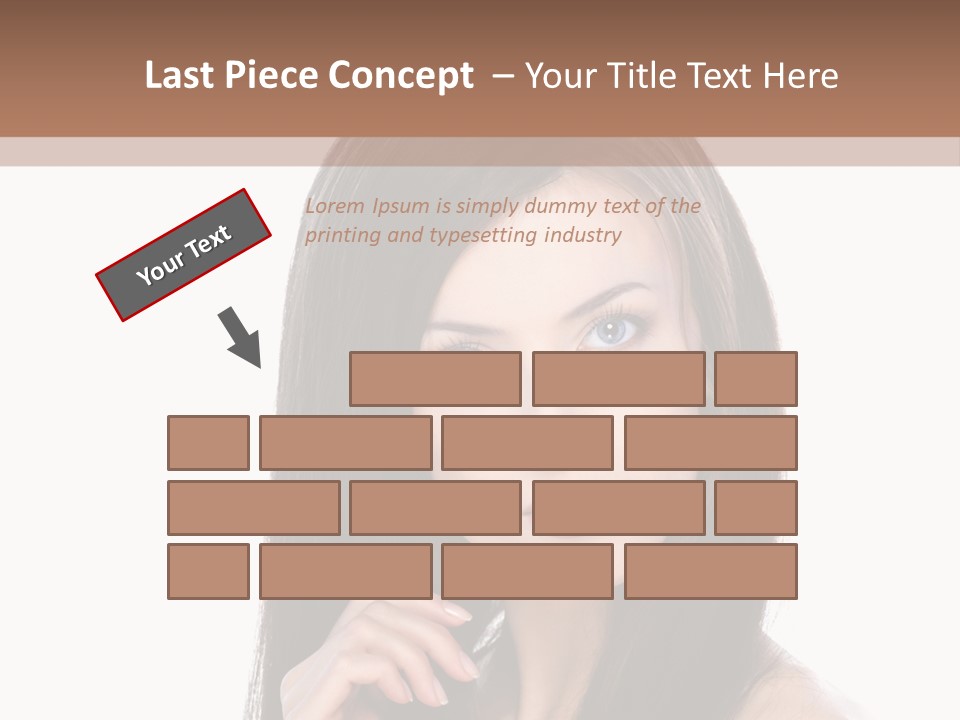 Caucasian Closeup Long PowerPoint Template
