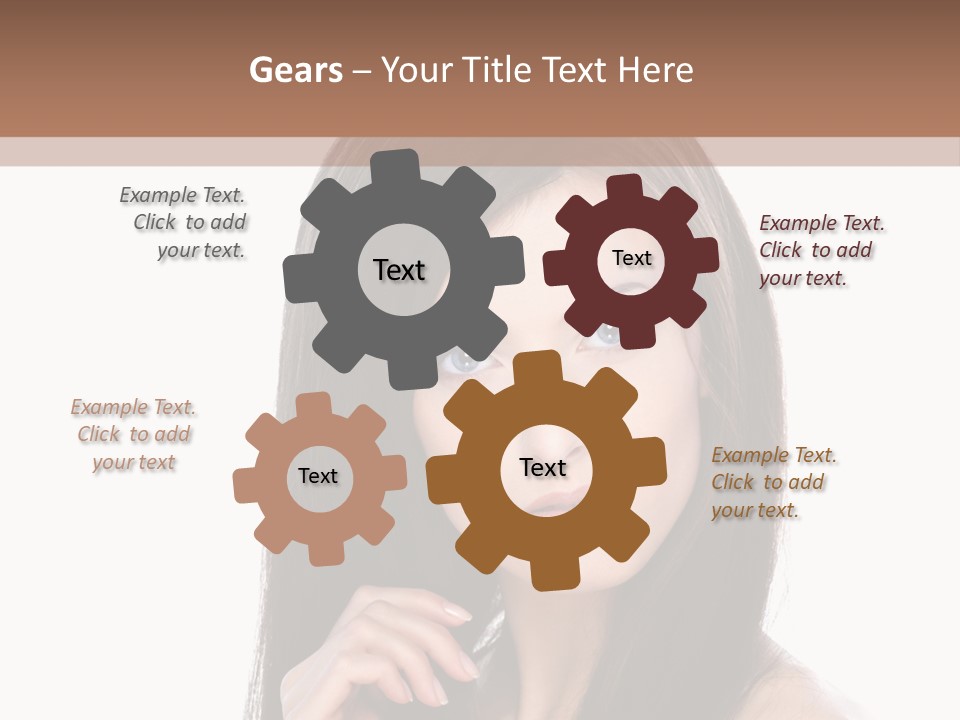 Caucasian Closeup Long PowerPoint Template
