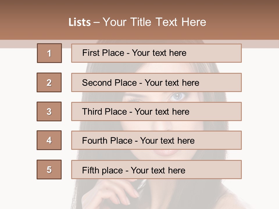 Caucasian Closeup Long PowerPoint Template