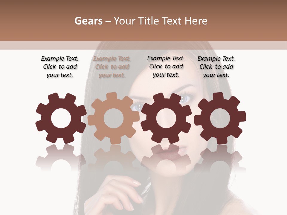 Caucasian Closeup Long PowerPoint Template