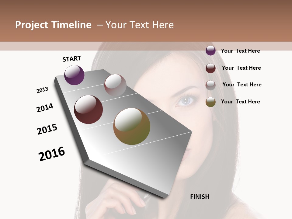 Caucasian Closeup Long PowerPoint Template