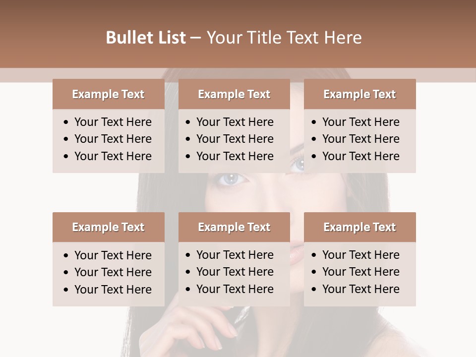 Caucasian Closeup Long PowerPoint Template