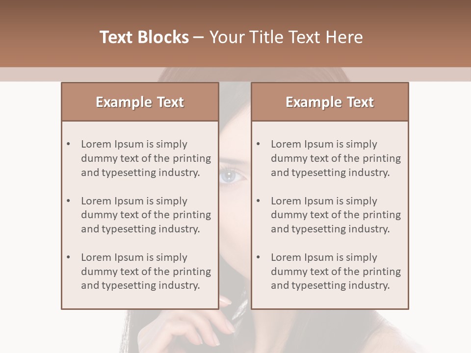 Caucasian Closeup Long PowerPoint Template