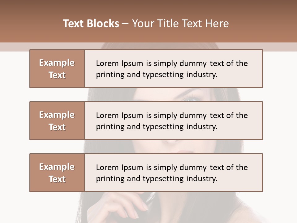 Caucasian Closeup Long PowerPoint Template
